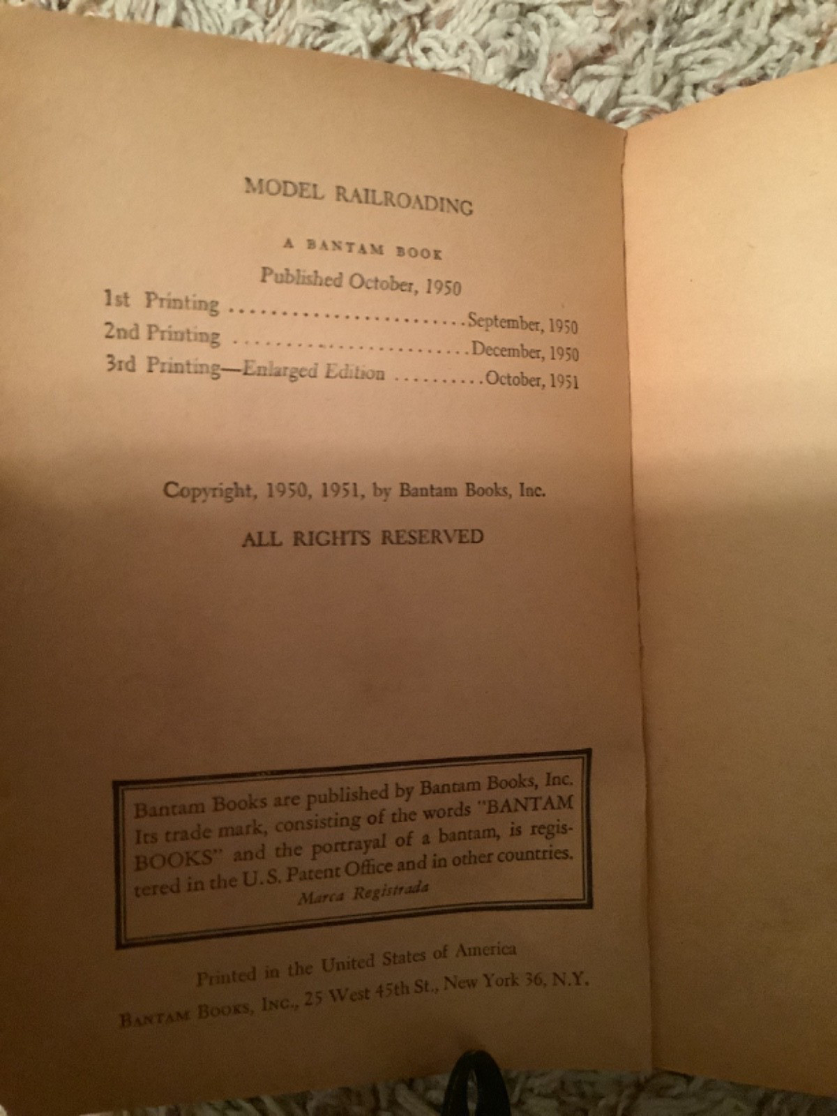 Model Railroading paperback Bantam Books Oct 1951