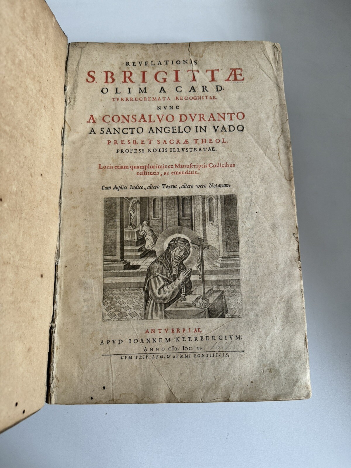 1611 Antique Catholic Book Revelations St. Bridget- Published in Antwerp Vellum