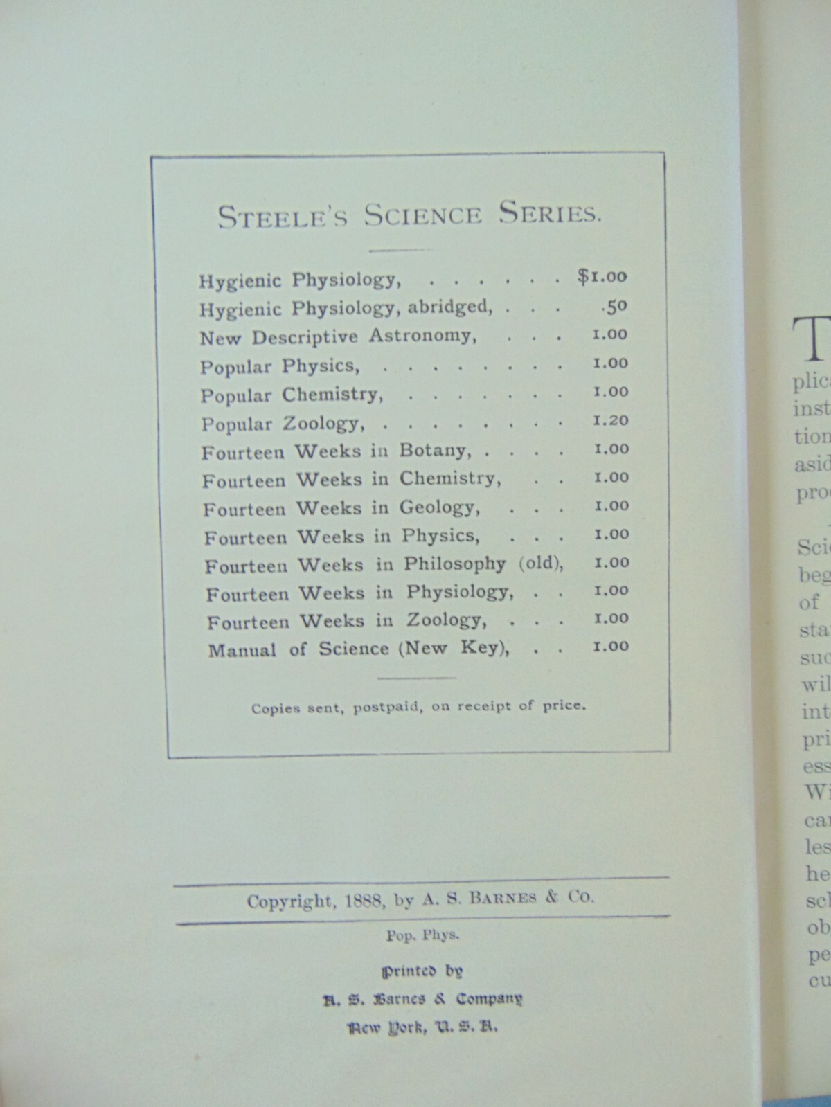 Steele’s Popular Sciences – POPULAR PHYSICS by J. Dorman Steele 1888