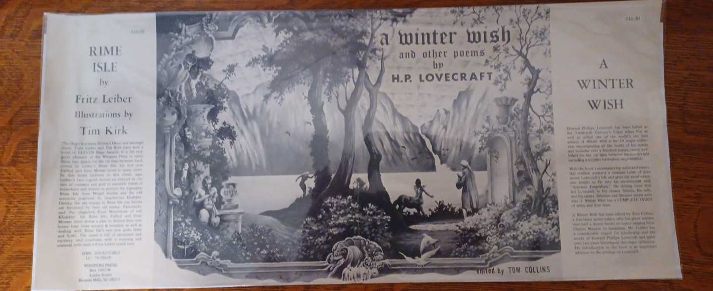 1977 ORG Unfolded Printers Copy Dust Jacket a Winter’s Wish H.P. Lovecraft RRGS3