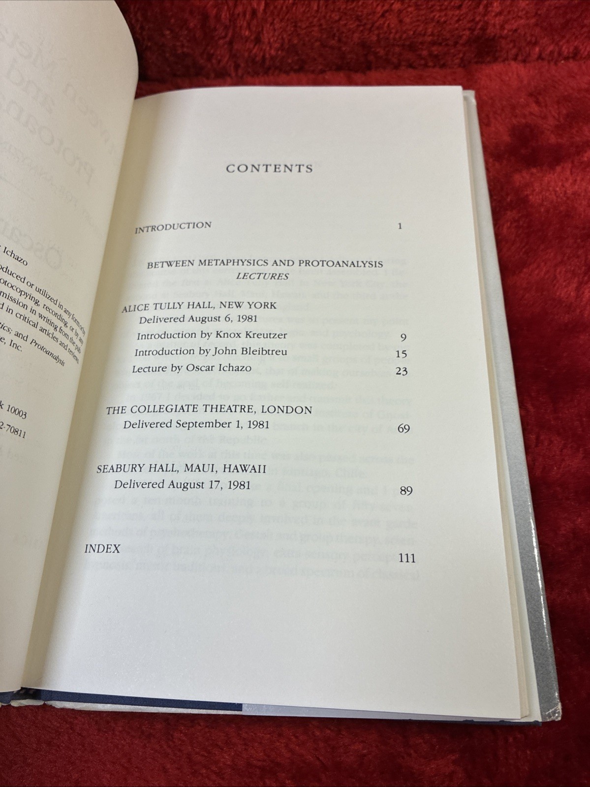 Oscar Ichazo BETWEEN METAPHYSICS AND PROTOANALYSIS 1st Edition HC/DJ VG