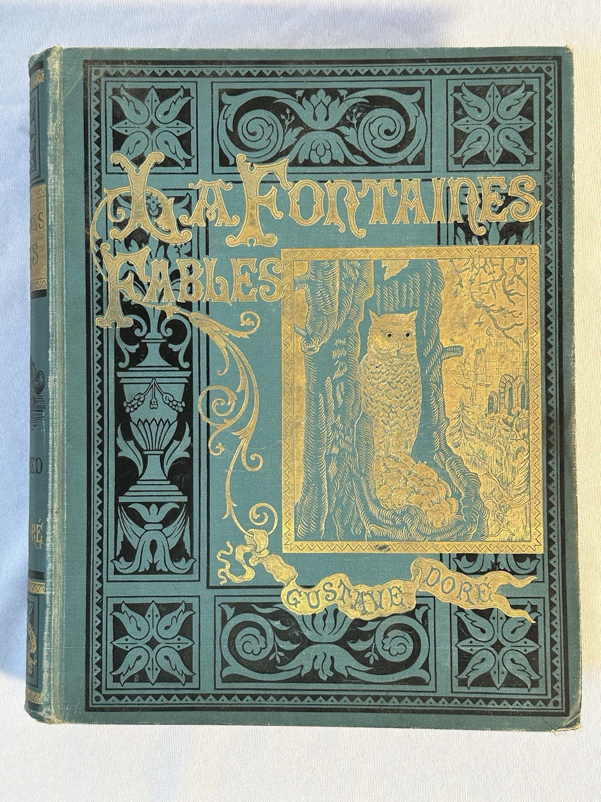 La Fontaine’s Fables W/ Owl Cover illustrated by Gustave Dore Rare Book c.1800’s
