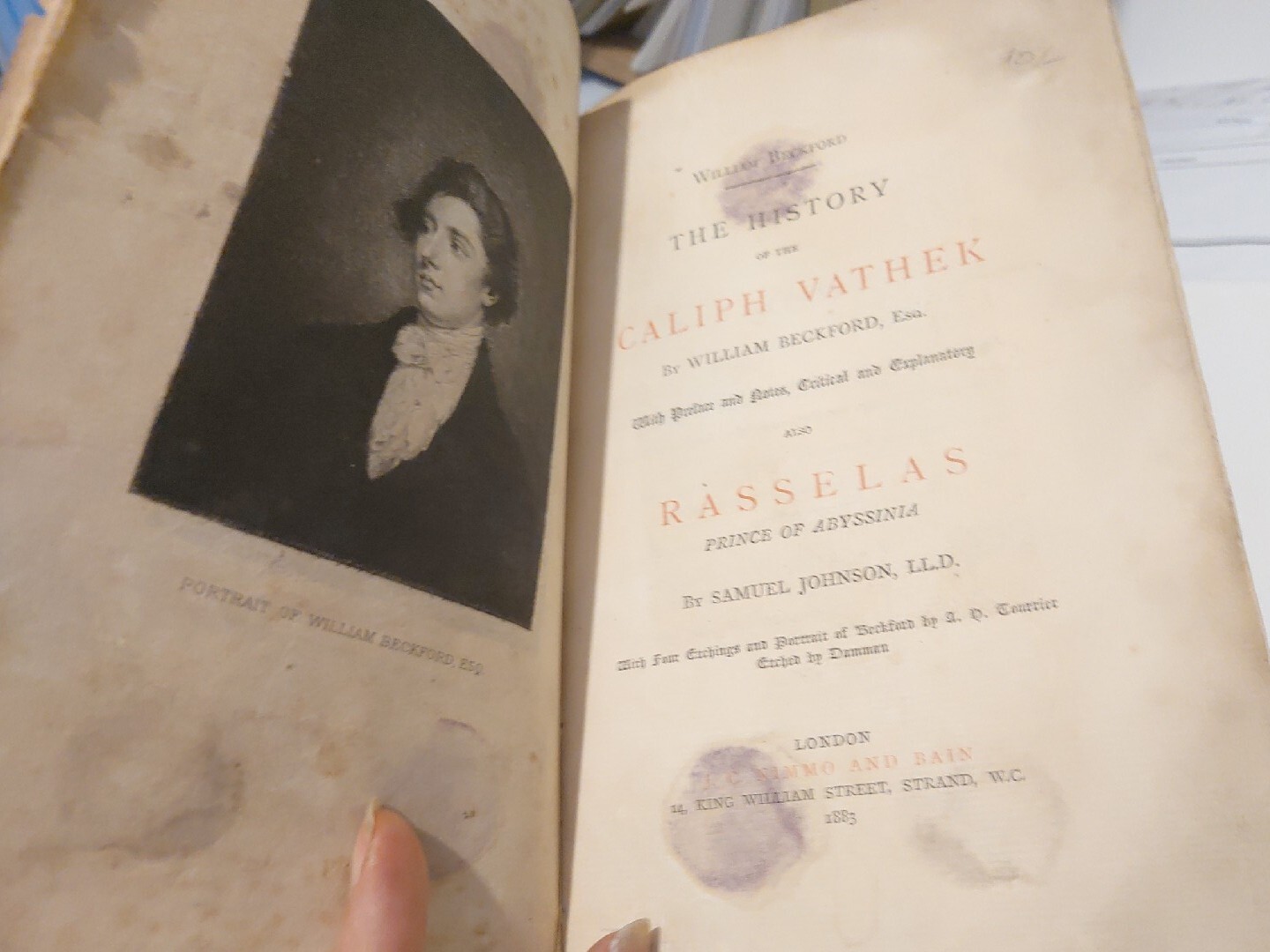 History Caliph Vathek William Beckford Rasselas S Johnson 1883 1st Ltd Ed 79/150