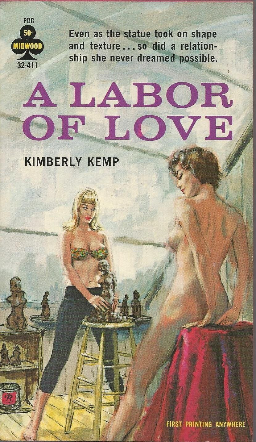 Midwood A Labor of Love Kimberly Kemp Vintage Lesbian Paperback Paul Rader