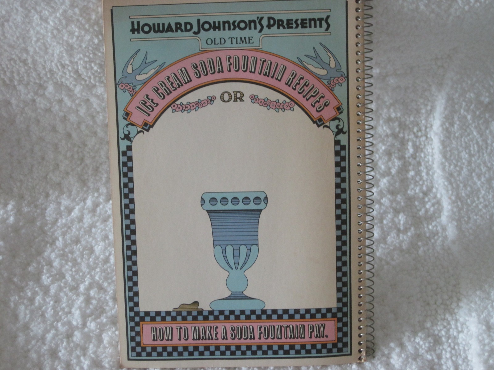 HOWARD JOHNSON’S PRESENTS OLD TIME ICE CREAM SODA FOUNTAIN RECIPES 1971 SPIRAL
