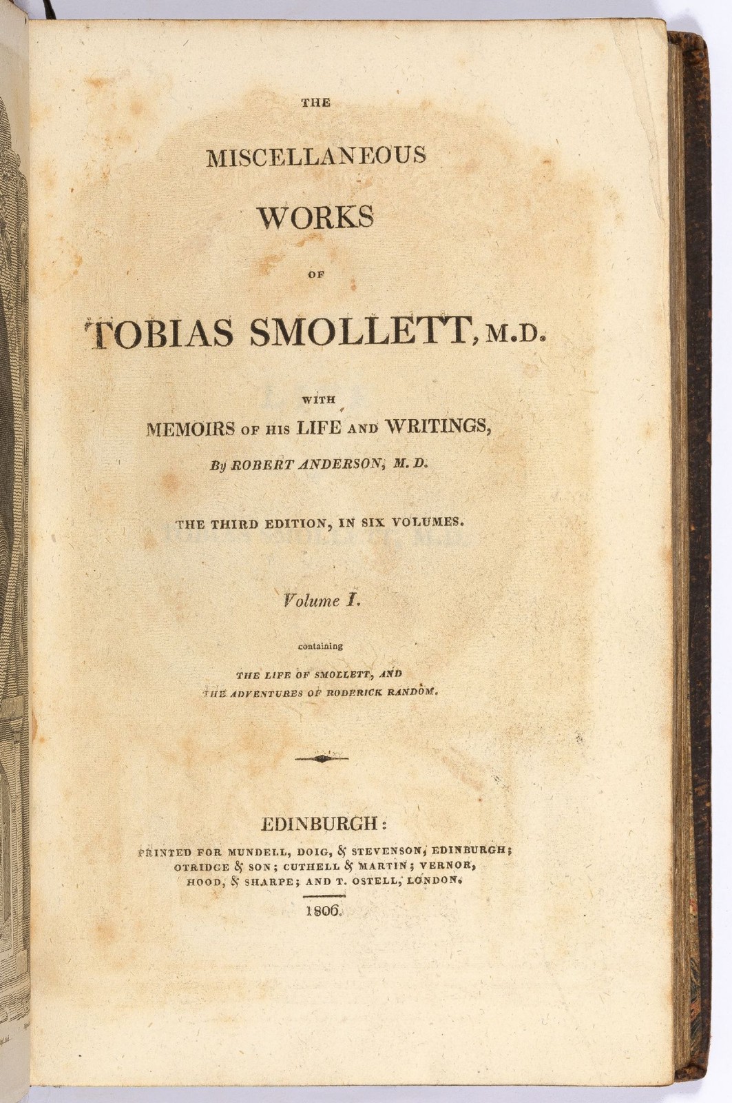 William McKechnie / Miscellaneous Works of Tobias Smollett … The Third Edition