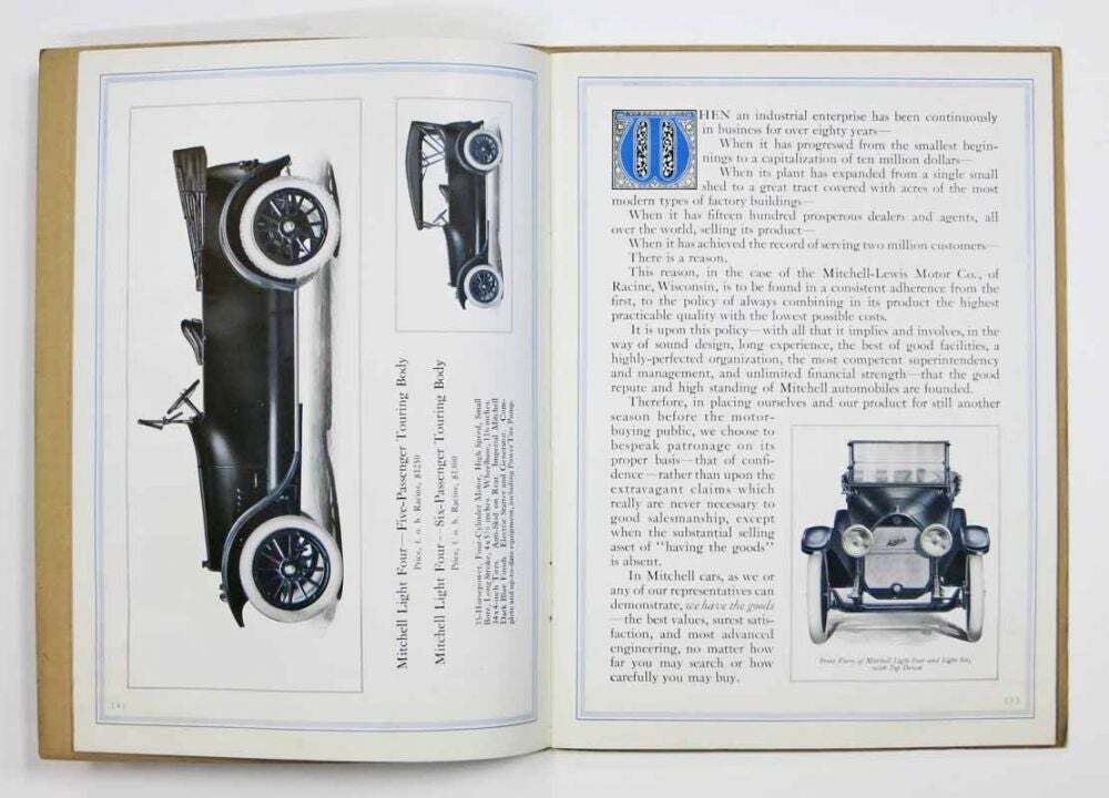 Automobile Advertising / MITCHELL Eighty Years of Faithful Service 1st ed 1915