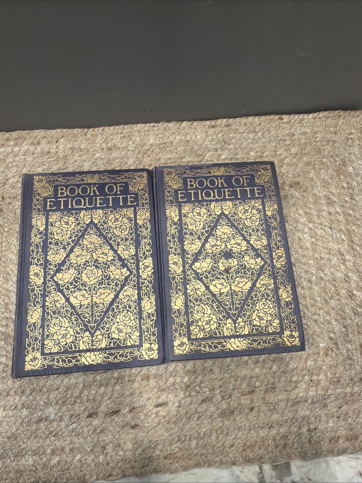 1921 Book of Etiquette Volumes I & II Lillian Eichler Gilt Hardcover Set