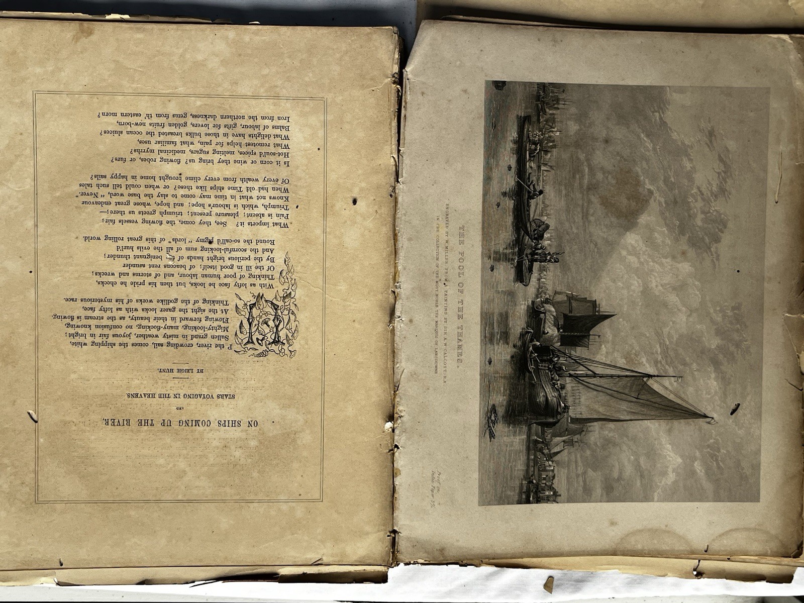 Trashed Antique “Drawing Room Table Book” Mrs SC Hall 1849 20 Etchings Stories