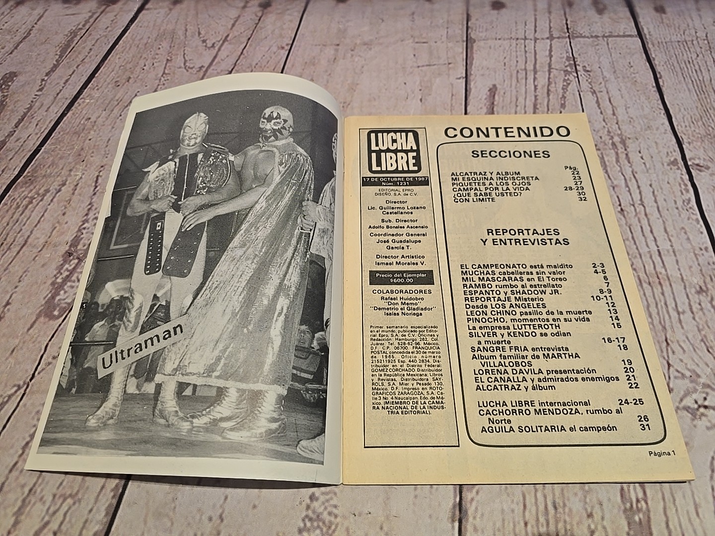 ORIGINAL 1987 Lucha Libre Magazine #1231 Medico Asesino MADE IN MEXICO
