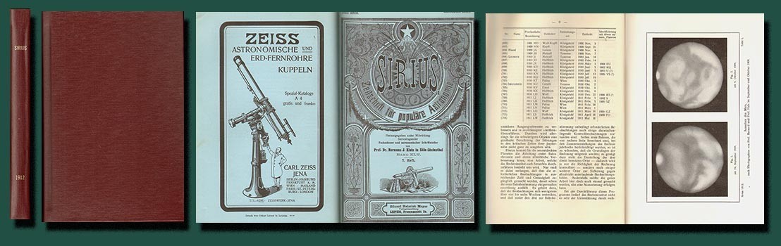 1912 German Astronomy: Sirius/Telescopes/Mars/Clusters/Comets/Sun/13Plates/NF