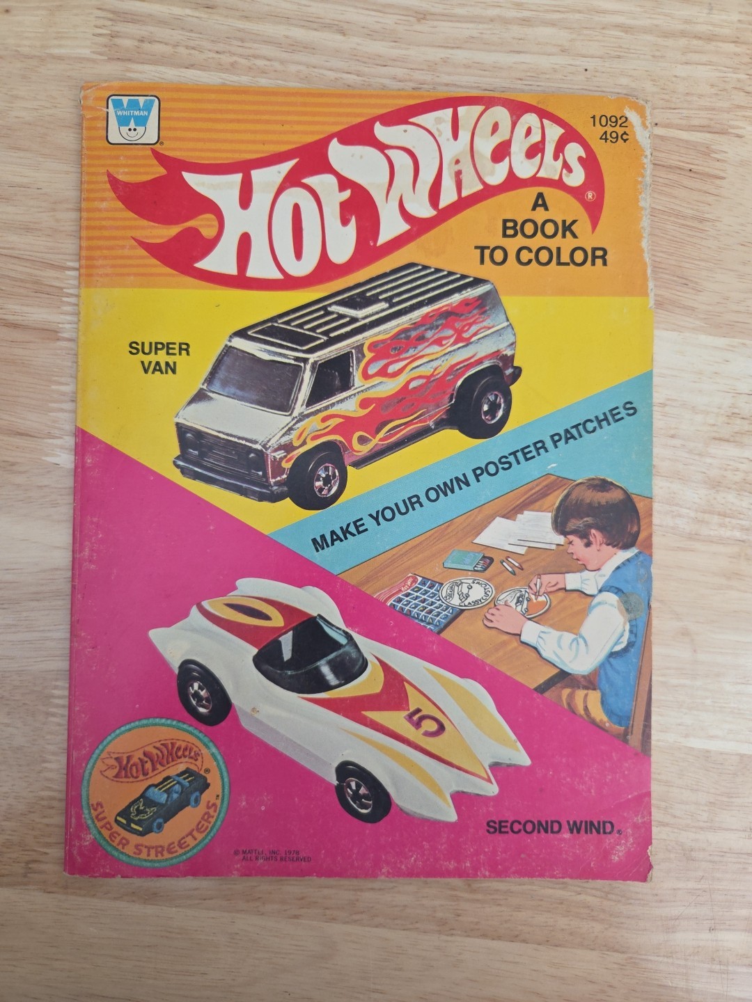 Vintage 1978 Hot Wheels Coloring Book Whitman Partially Colored Mattel
