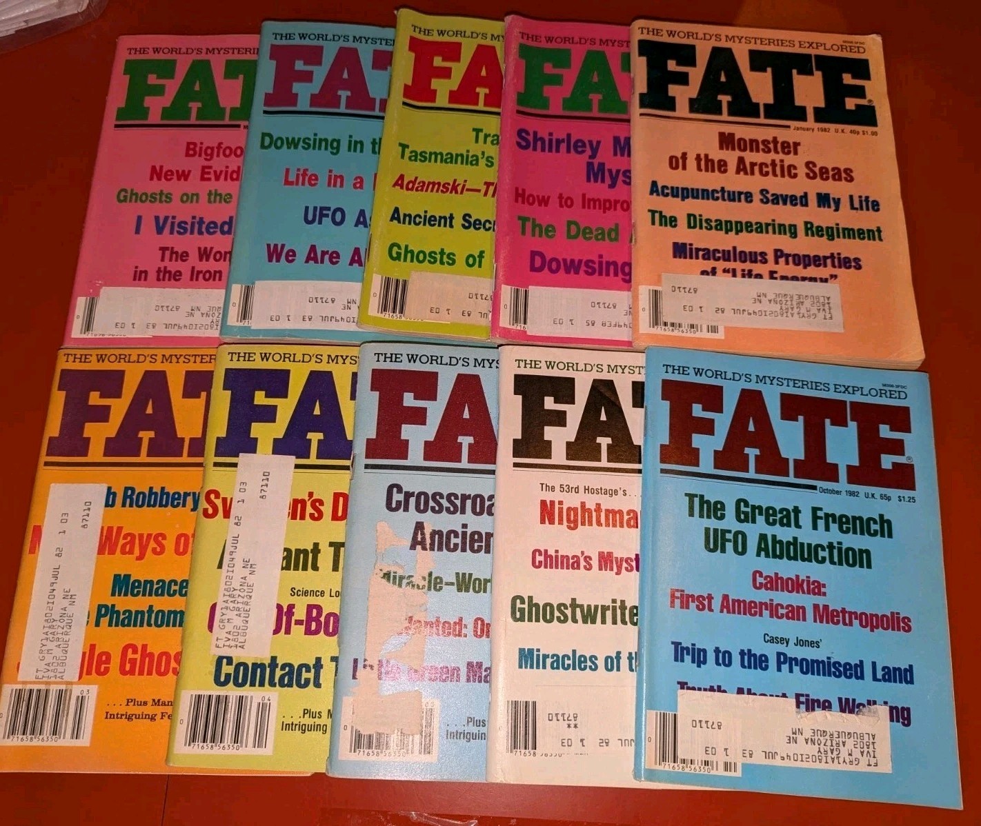 1982 & 1983 Fate Magazine/Digest Lot of 10 Science Fiction Unexplained