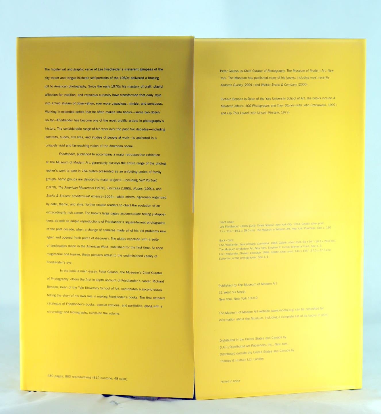 Peter Galassi 2005 Friedlander Museum of Modern Art Comprehensive Review HC DJ
