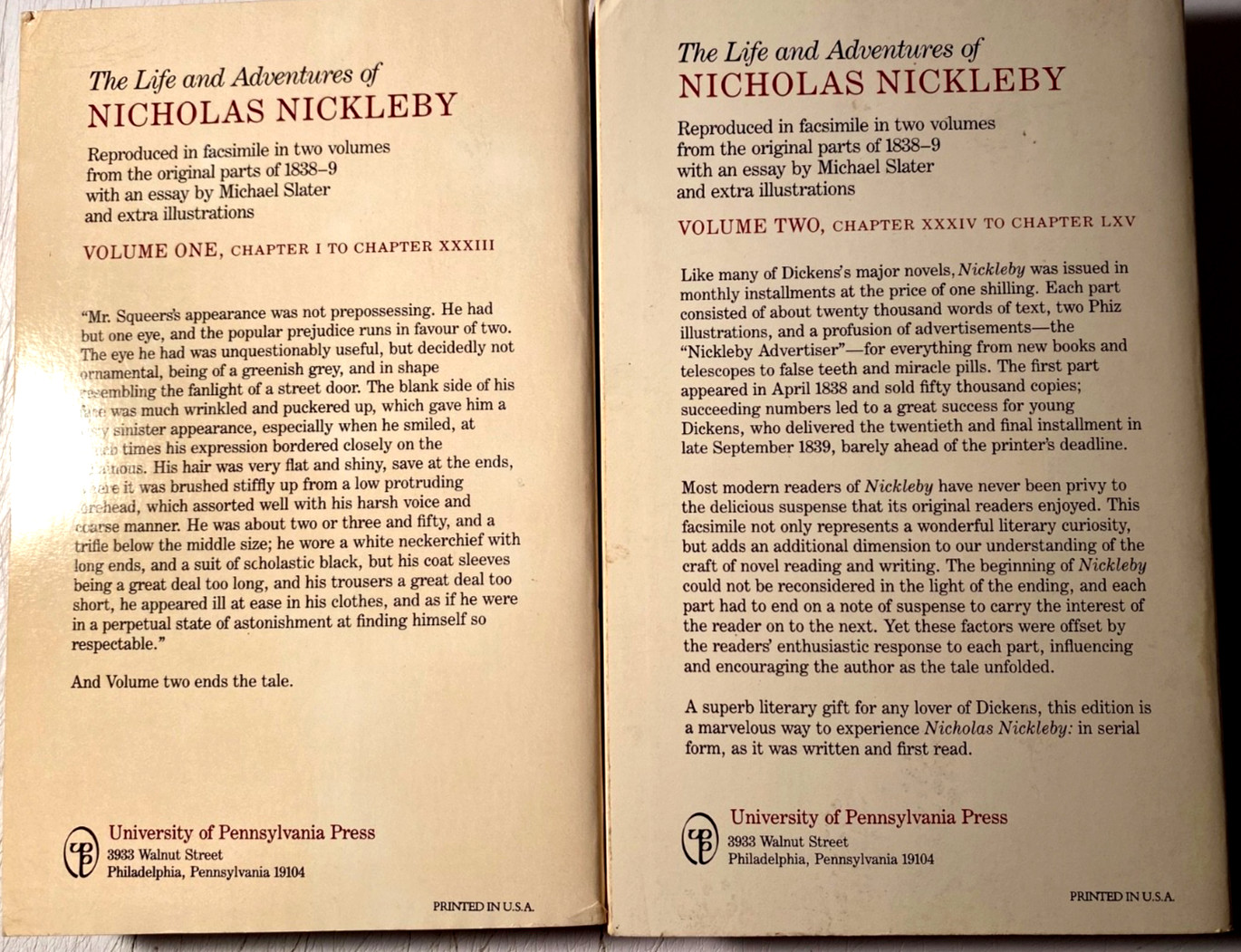 DICKENS-NICHOLAS NICKLEBY 1982-SUPERB FACSIMILE OF 1839 MONTHLY PARTS-PHIZ ILLUS