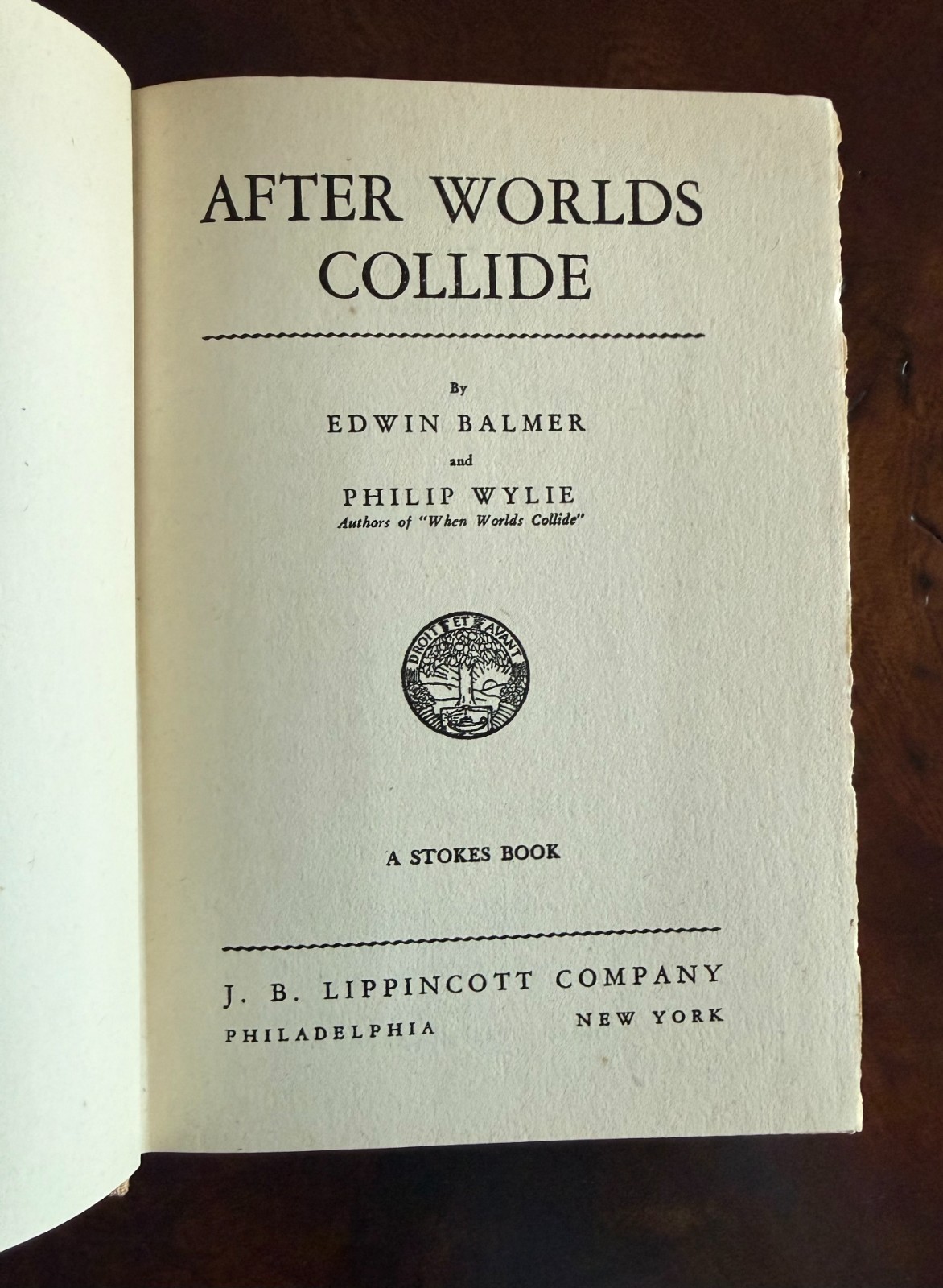 After Worlds Collide By Edwin Balmer First Thus Near Fine/Very Good