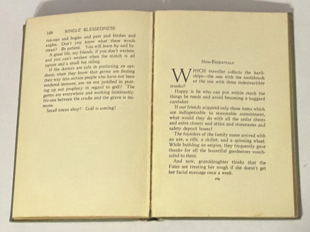 George Ade „Single Blessedness and Other Observations“ 1922 First Ed, INSCRIBED