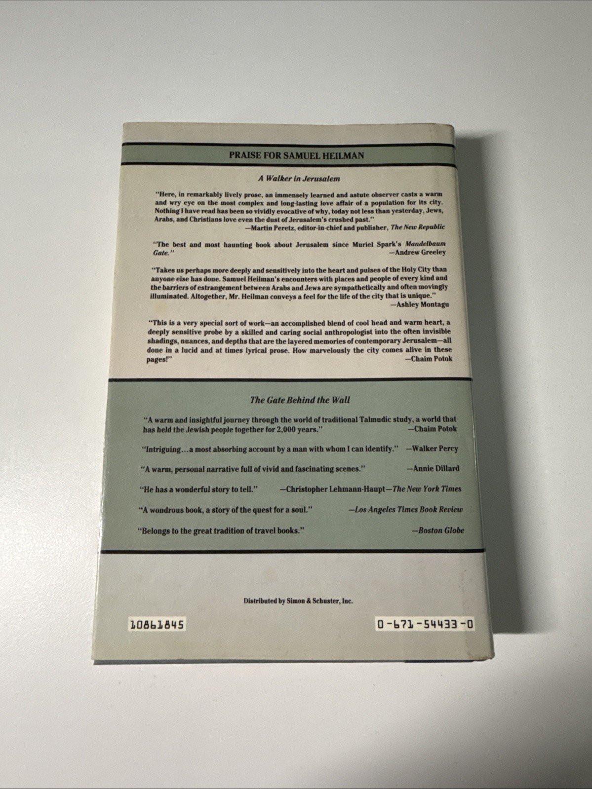 A Walker In Jerusalem By Samuel Heilman 1986 First Edition HCDJ