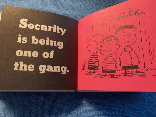 First Edition Security Is a Warm Blanket by Charles Schulz creator of Peanuts