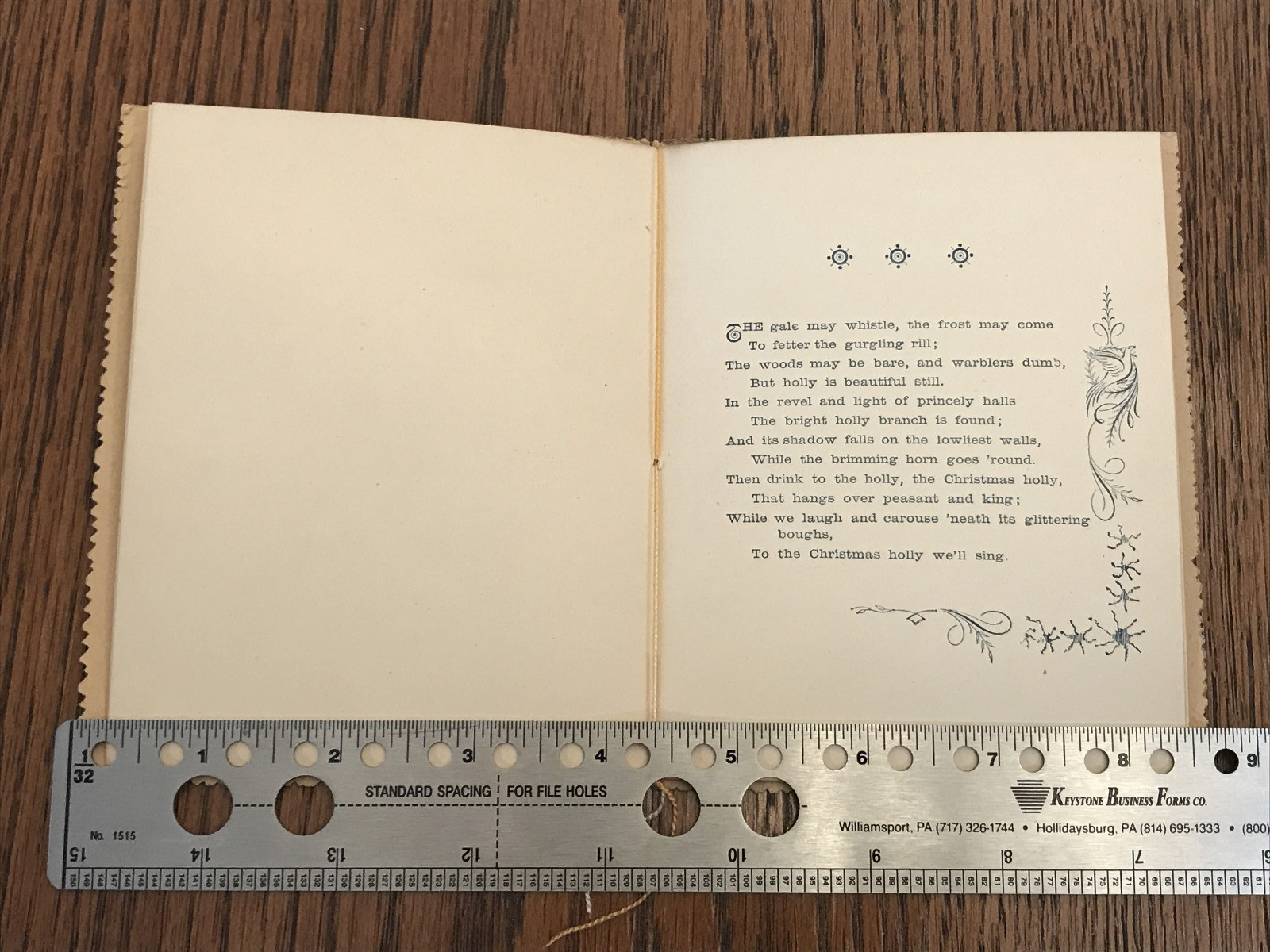 Raphael Tuck & Sons, Antique Gift Booklet “The Christmas Holly” By Eliza Cook