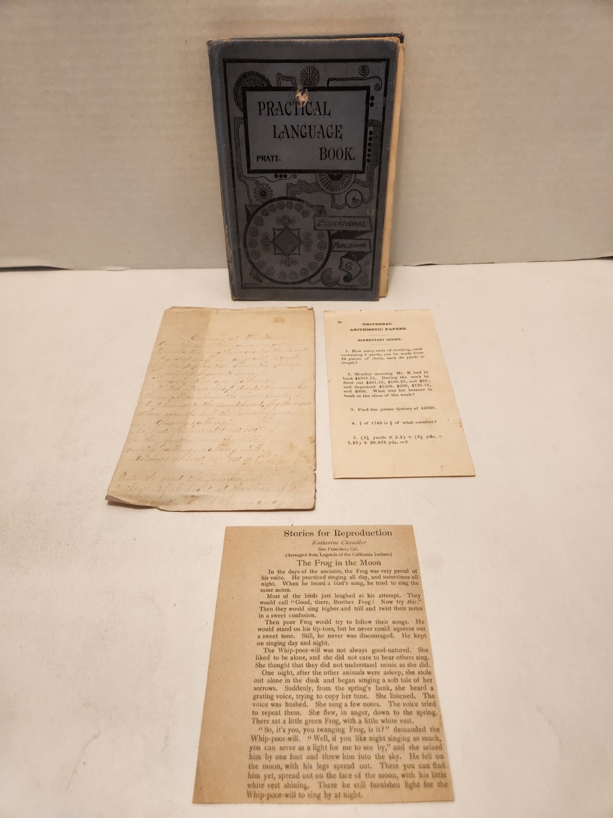 Practical Language Book 1891 Antique Pratt HC Educational Publishing Ships Free