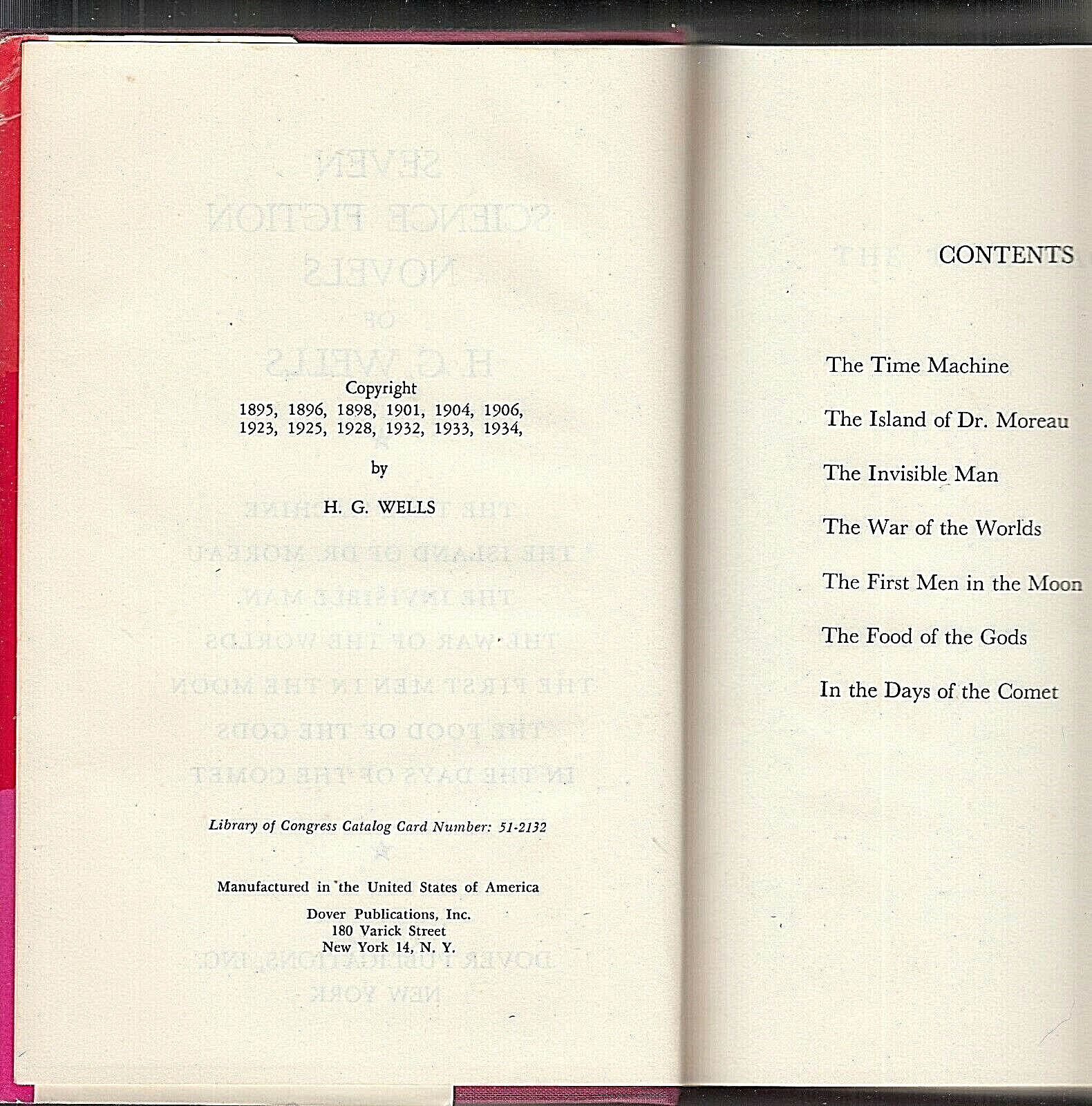 LOOKING BACKWARD (Edward Bellamy) & SEVEN SCIENCE FICTION NOVELS OF H. G. WELLS