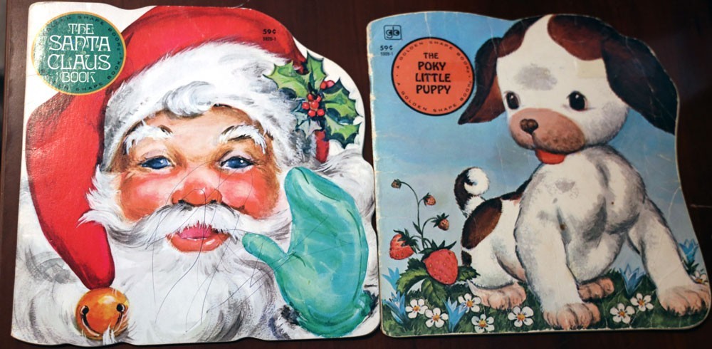 The Santa Claus Book + Poky Little Puppy VINTAGE GOLDEN SHAPE BOOKS 1980 /1979