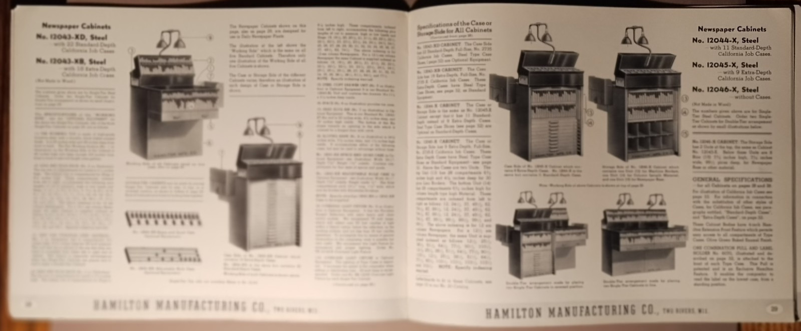 1939 Hamilton Two Rivers WI Newspaper Composing Room Equipment Catalog B2-81