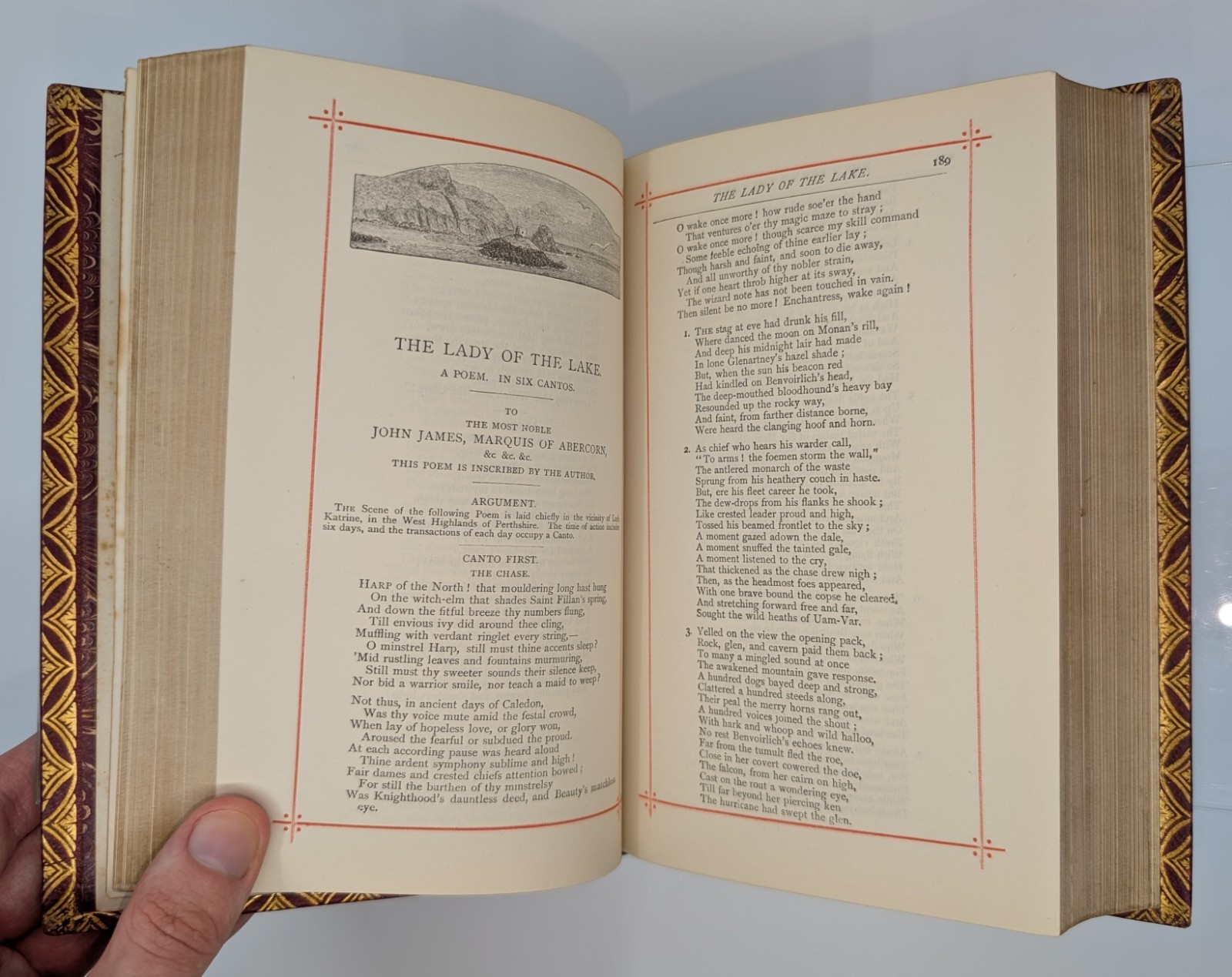The Poetical Works of Sir Walter Scott 1800s Antique Victorian Full Leather Book