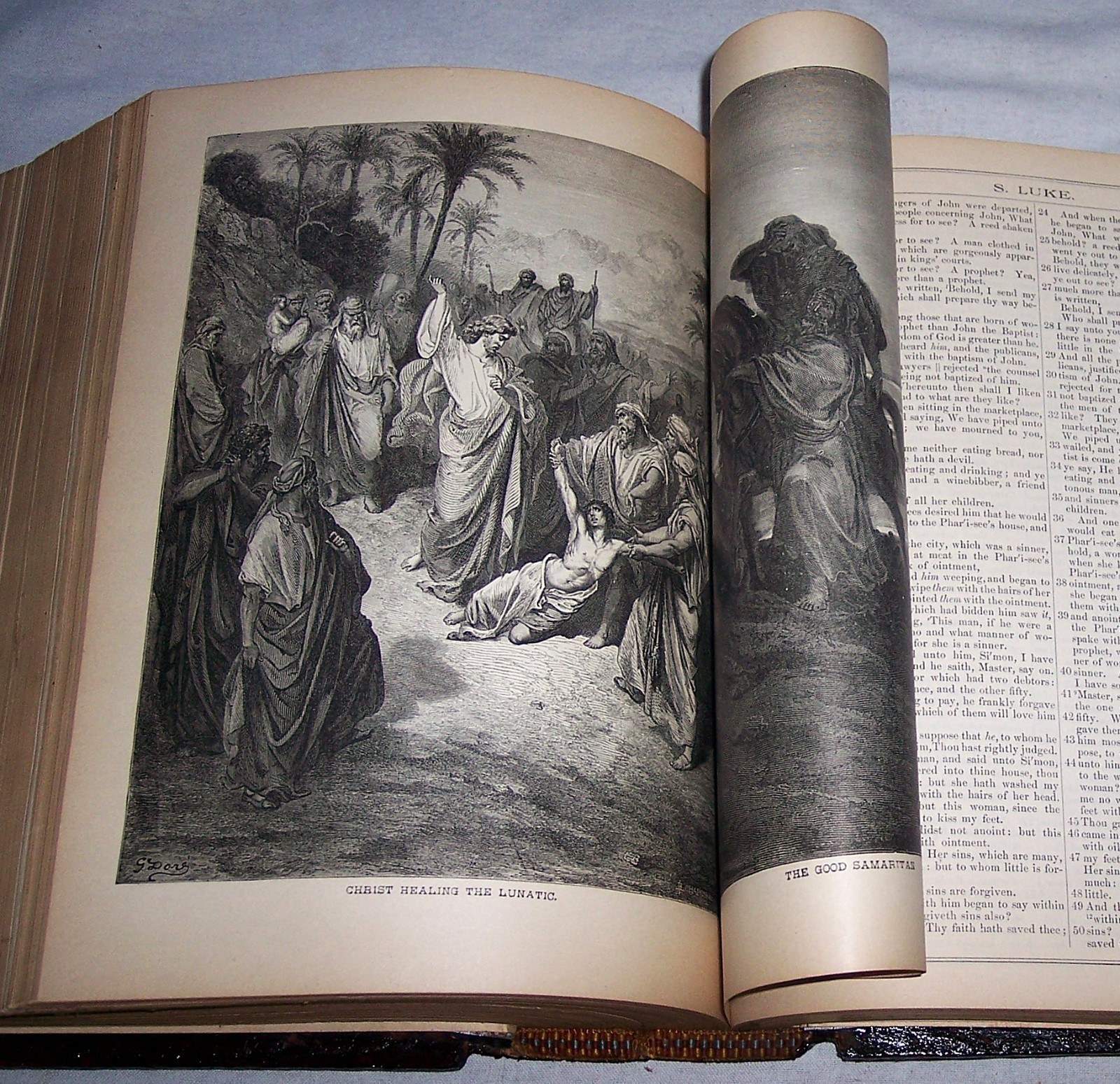 1896 Antique Clasp Family Bible Apocrypha Concordance Dictionary Psalms #30