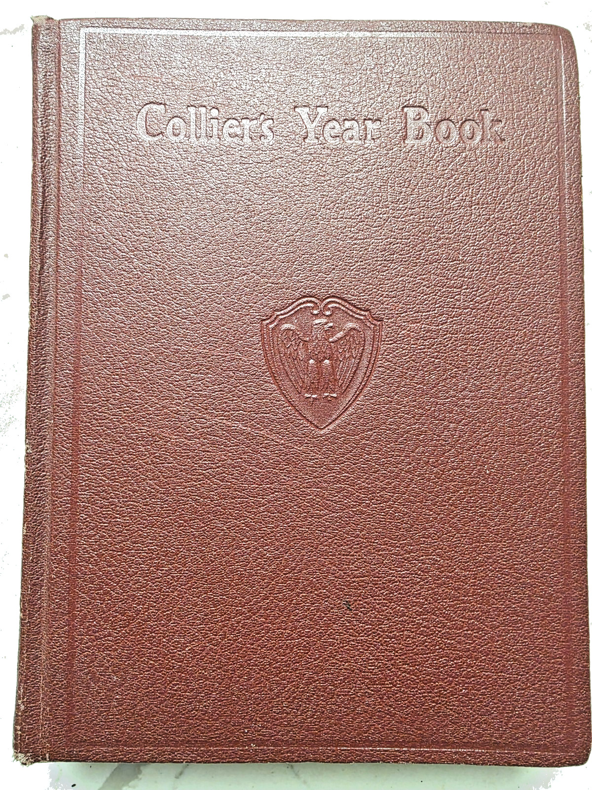 Antique 1949 Collier’s Year Book Covering World Events 1948 Leather Bound