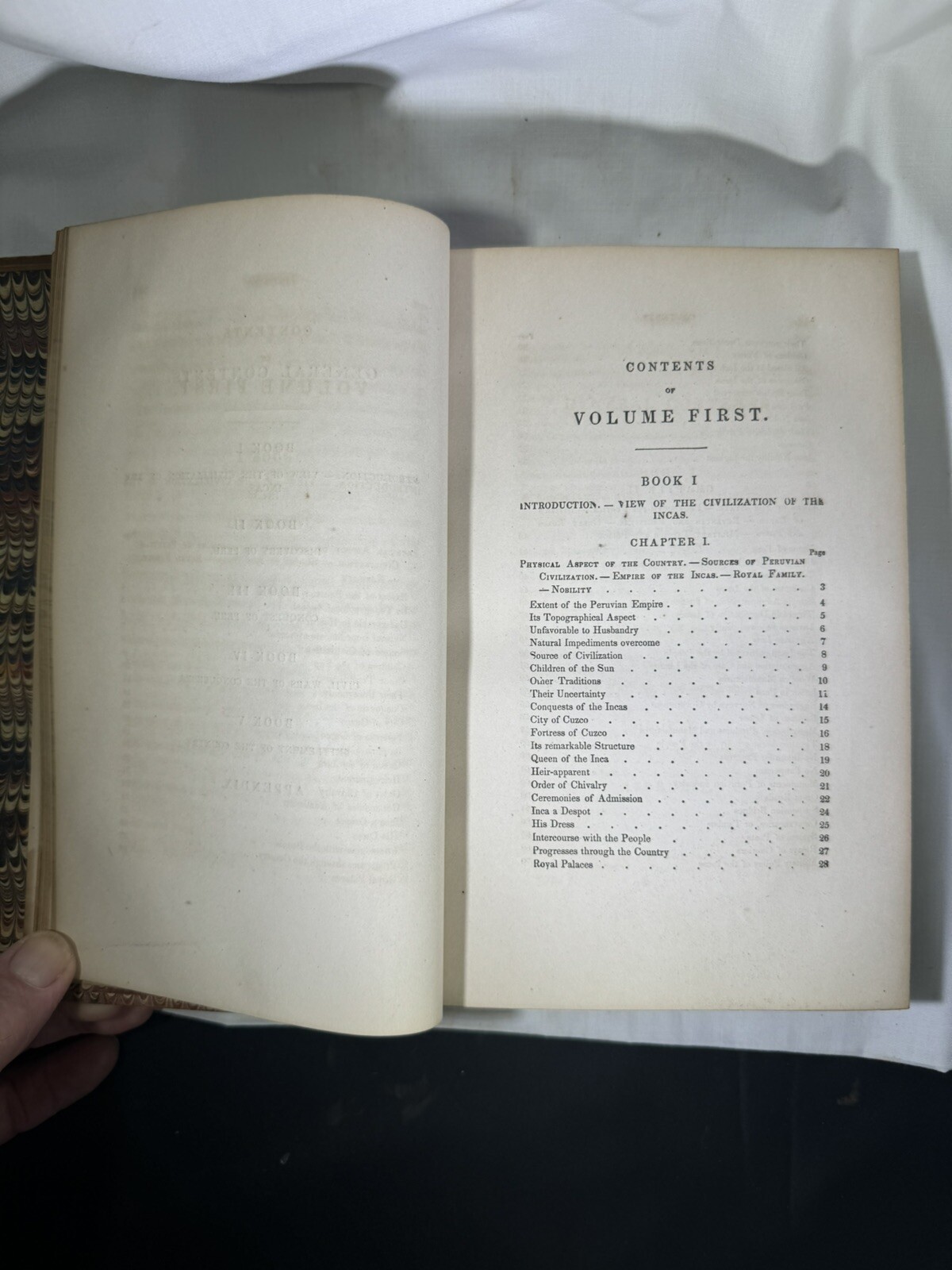 ANTIQUE 1851 HISTORY OF THE CONQUEST OF PERU by William H. Prescott Vol. I Gift