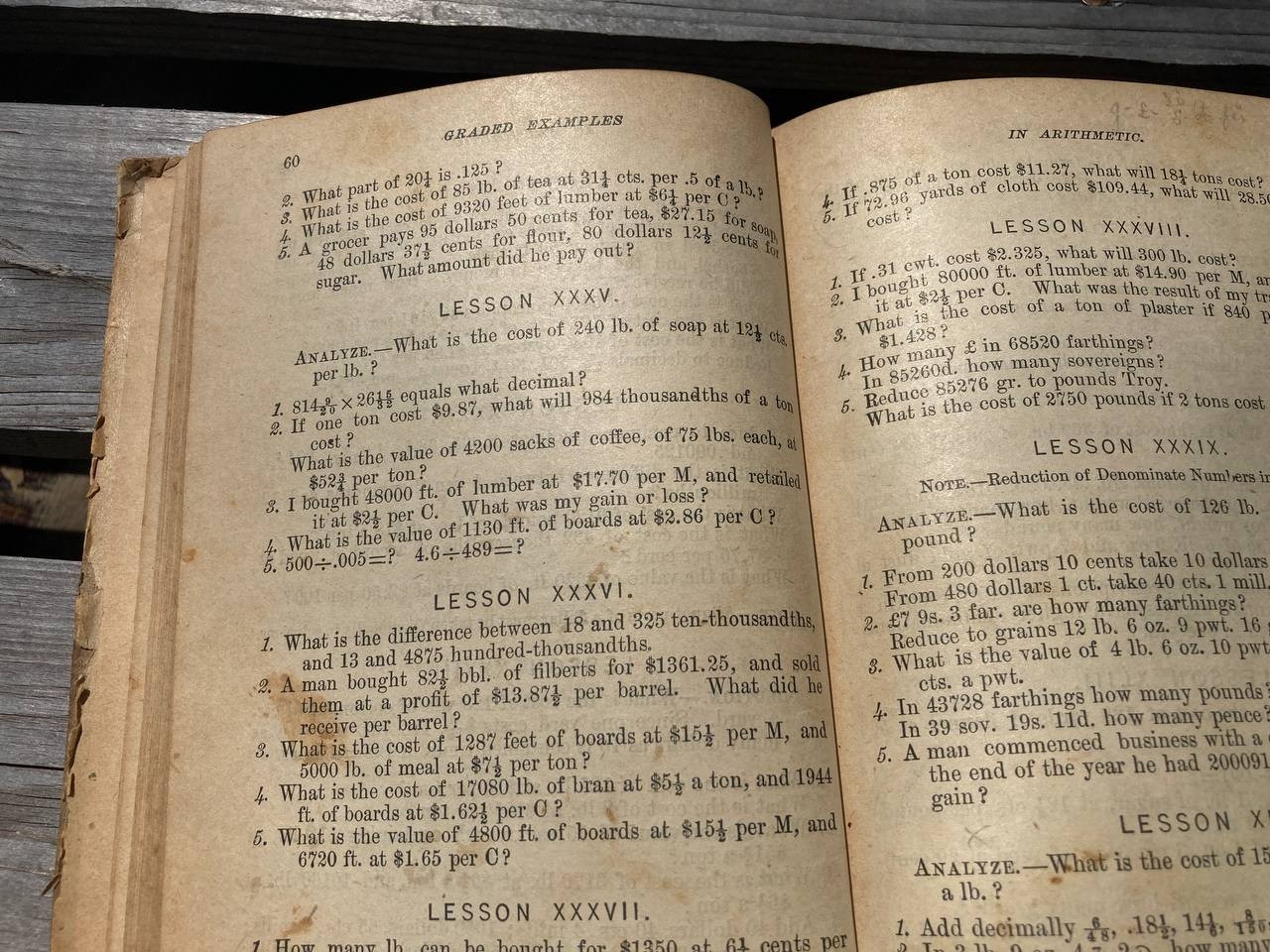 1884 Sheldon’s Graded Examples in Arithmetic Second Book Antique School Textbook
