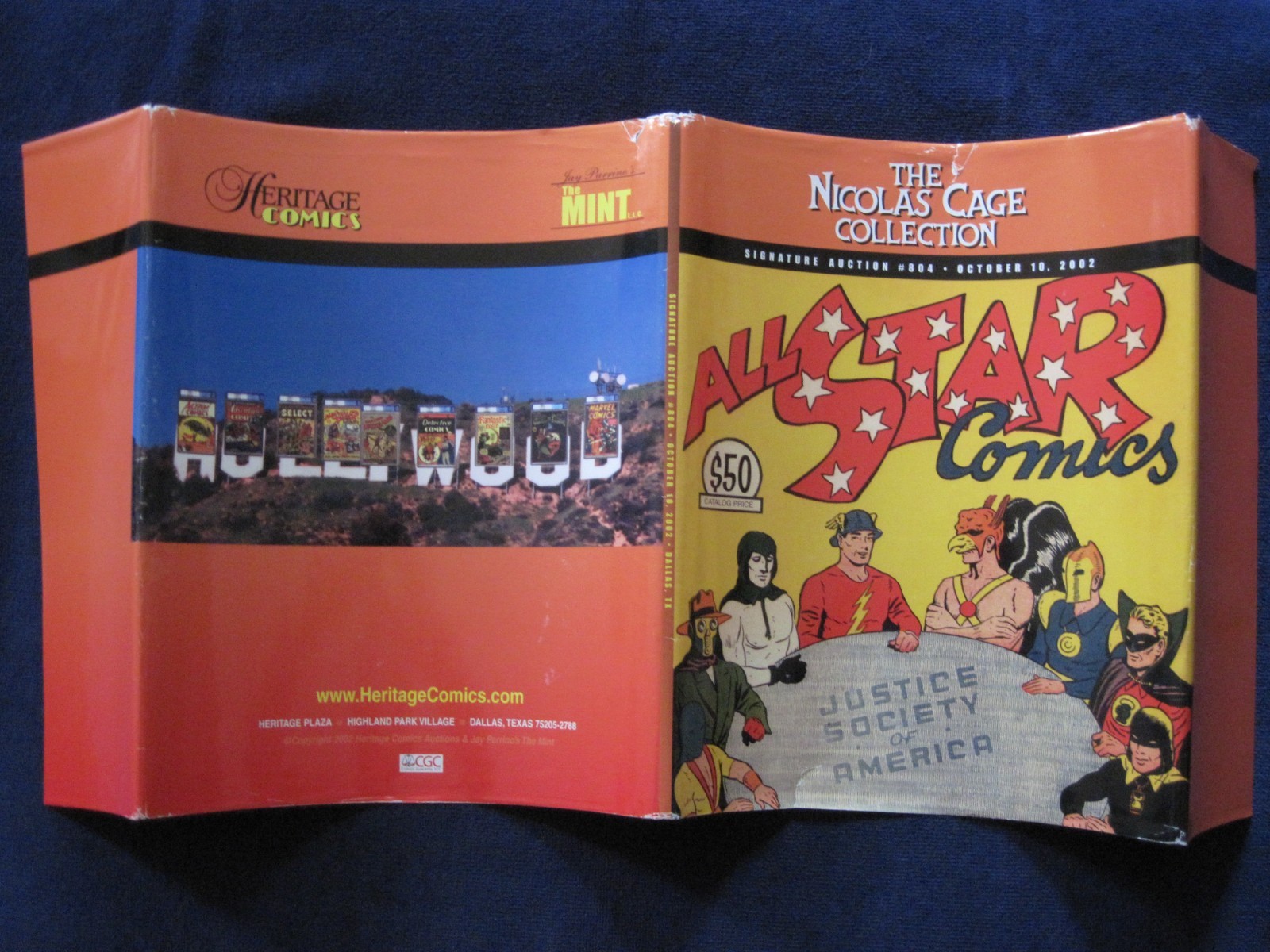 NICOLAS CAGE COMIC BOOK COLLECTION AUCTION CATALOGUE – 1st ED. HC IN DJ