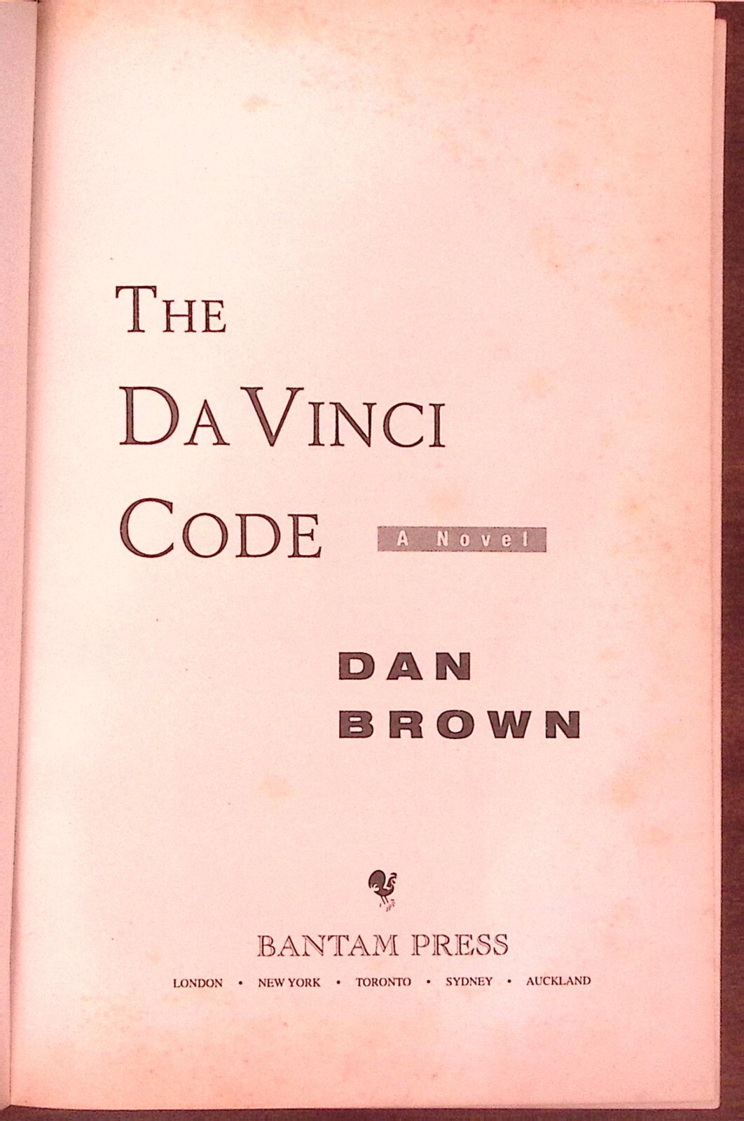 DAN BROWN THE DA VINCI CODE BANTAM PRESS B1442