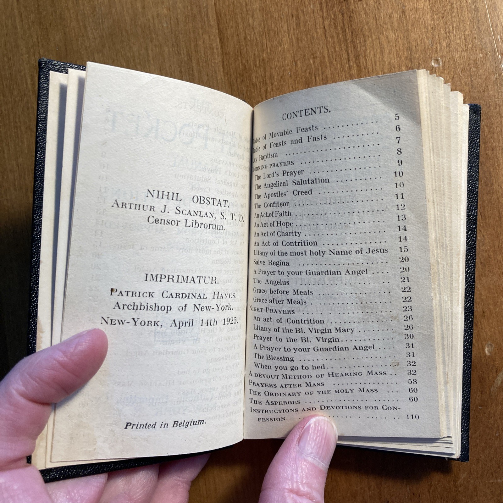 1925 Catholic Devotions Vest-Pocket Manual with Confidence in Mary Card