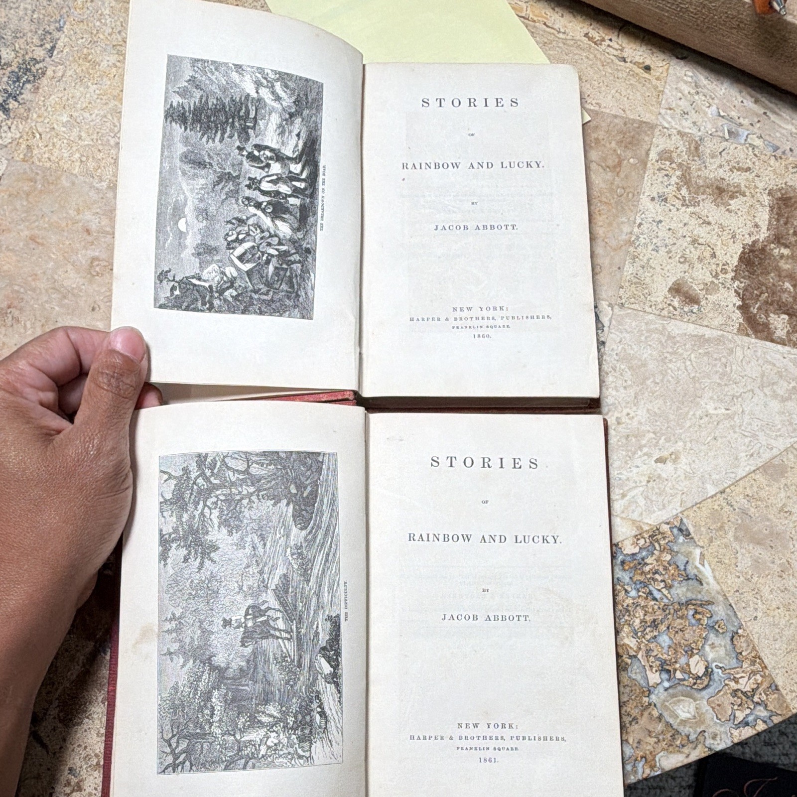 Jacob Abbott Stories of Rainbow and Lucky 1860 Hardcover Illus Harper NY