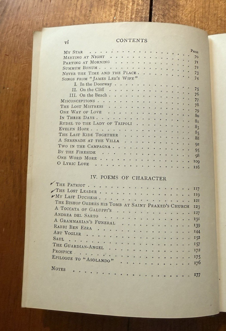 Selections from [Rob’t] Browning – Standard English Classics – HC – 1906 –