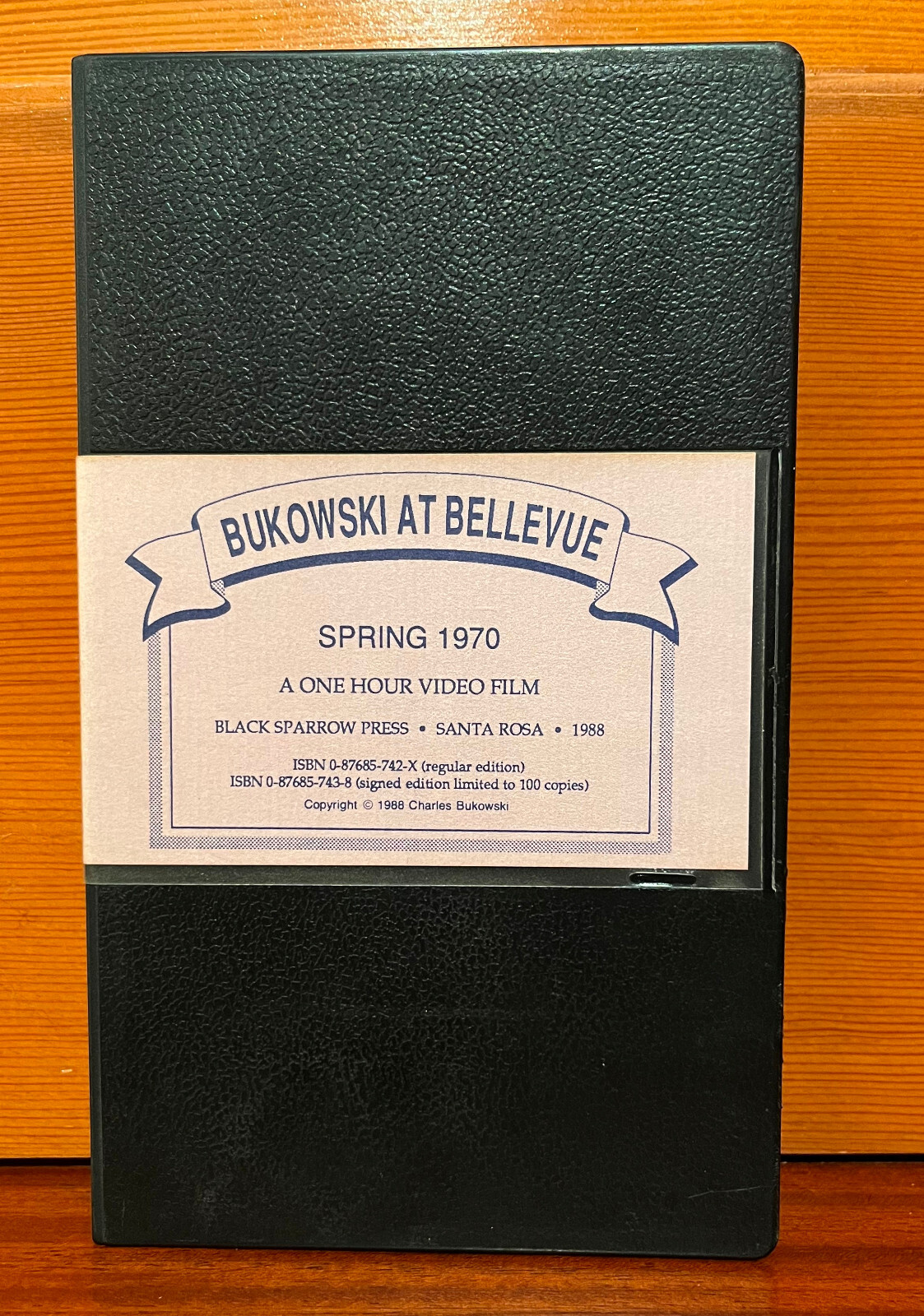 Bukowski at Bellevue Spring 1970 Charles Bukowski VHS Black Sparrow Press rare