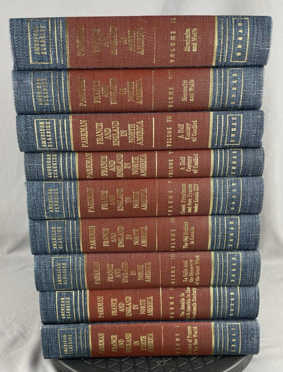 American Classics Francis Parkman 9 Volume Set France & England In North America