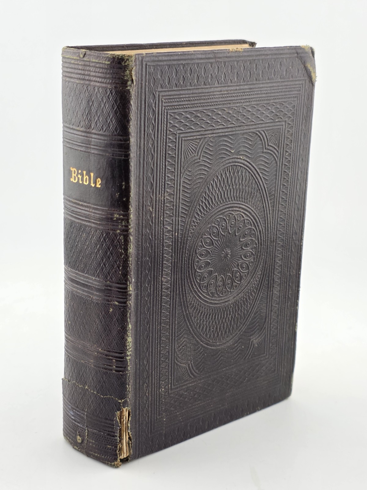 Rare Antique 1864 Oxford Holy Bible Victorian Embossed Leather Bound King James.