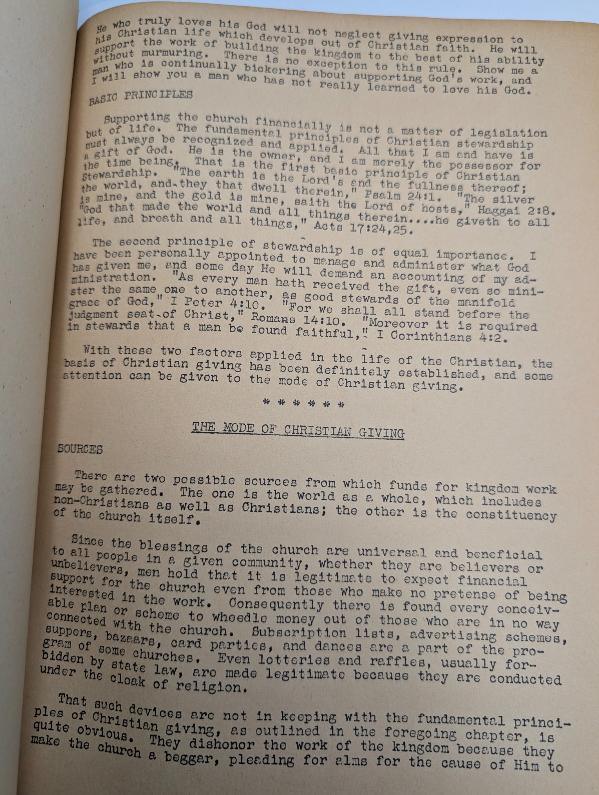 c1960s NOT YOURS BUT YOU Christian Giving Handbook Stewardship Wm G Sodt Book