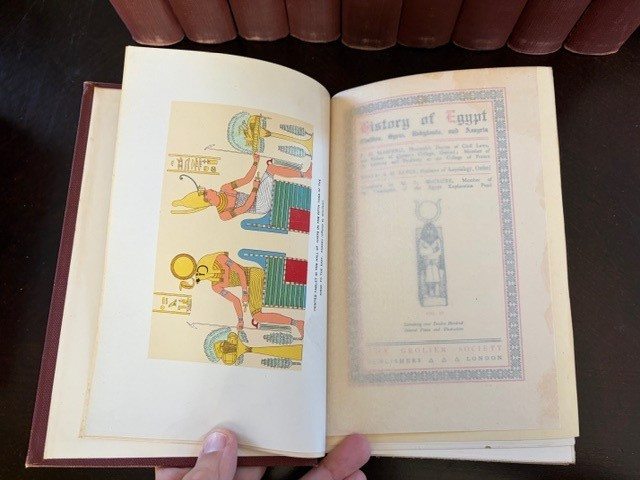 Grolier Society History of Egypt Maspero 12 Vols 2-13 Missing Vol 1 Red Buckram