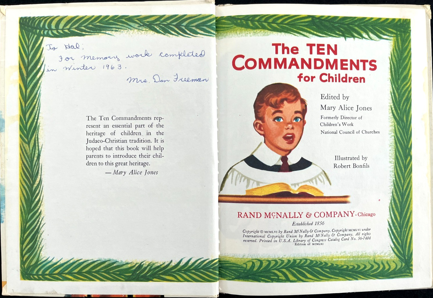 THE TEN COMMANDMENTS ~ vintage children’s Rand McNally Elf & Elf Junior Book Set