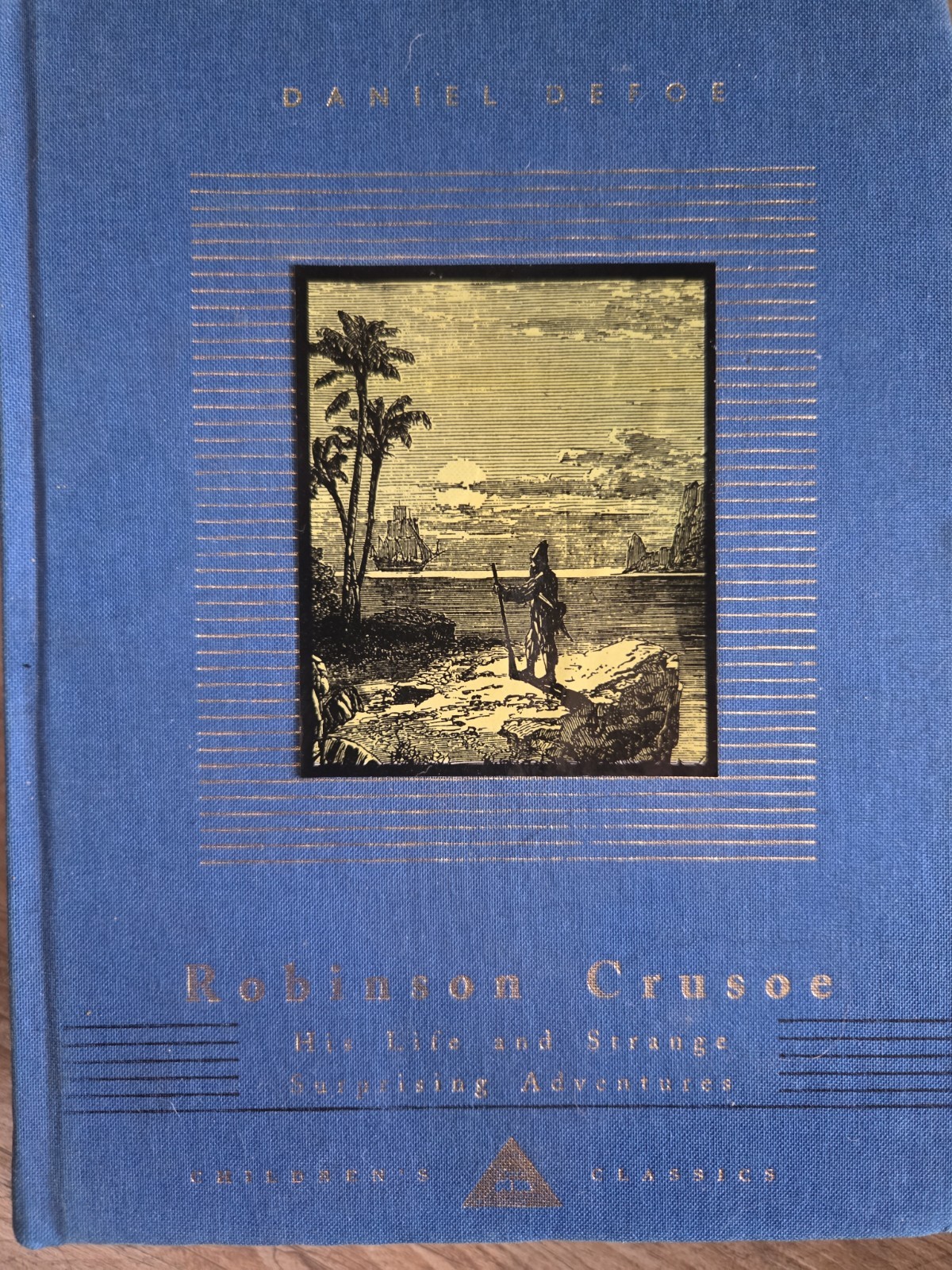 Vintage 1993 Robinson Crusoe Childrens Classics Hardcover Blue Gold 1lb 7oz