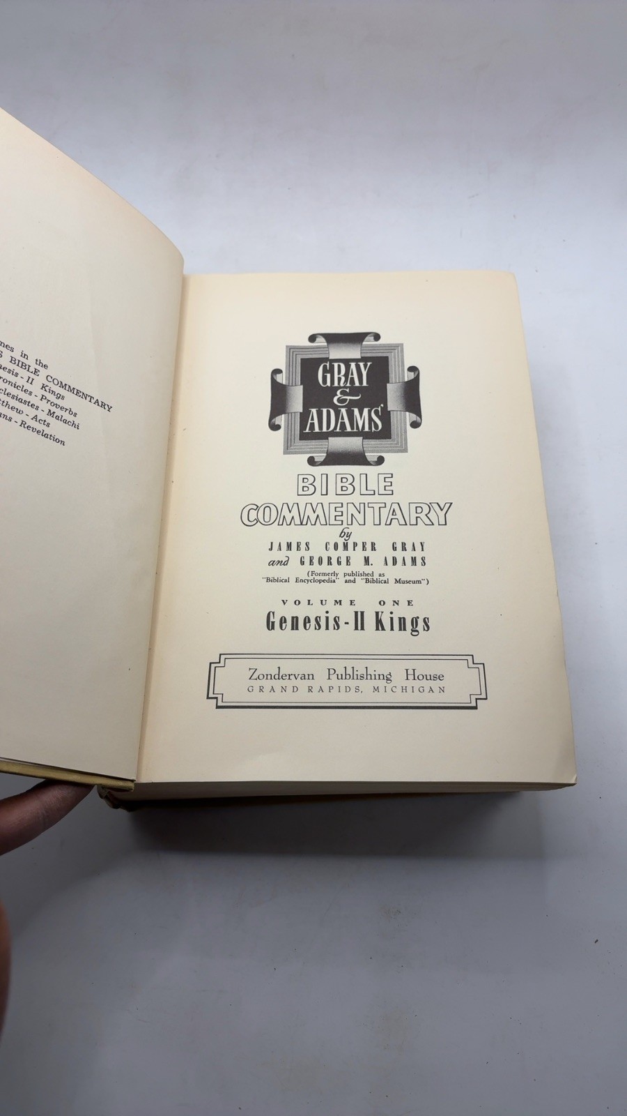 Gray & Adams Bible Commentary: Volume One Genesis-II Kings James Comper Gray …
