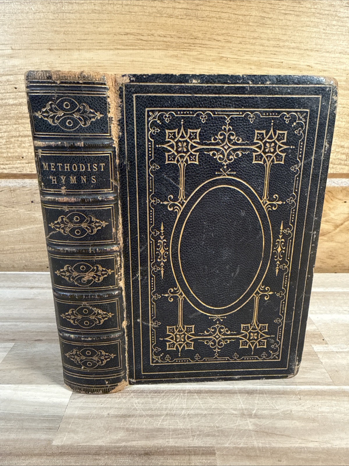 1870 HYMNS leather METHODIST cincinnati HITCHCOCK & WALDEN antique OLD