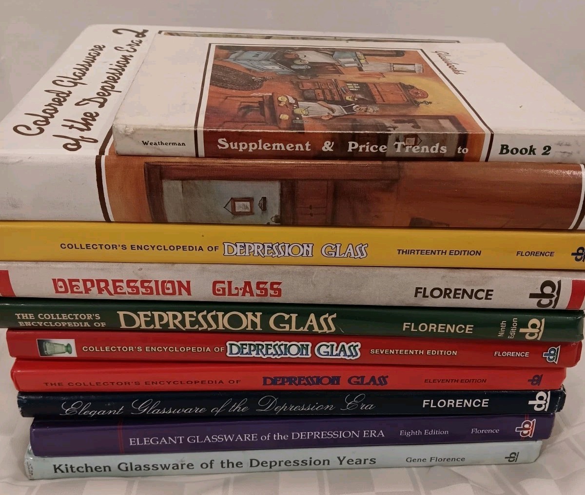 Lot Of 10 Vintage Depression Glass Books Gene Florence/Hazel Marie Weatherman