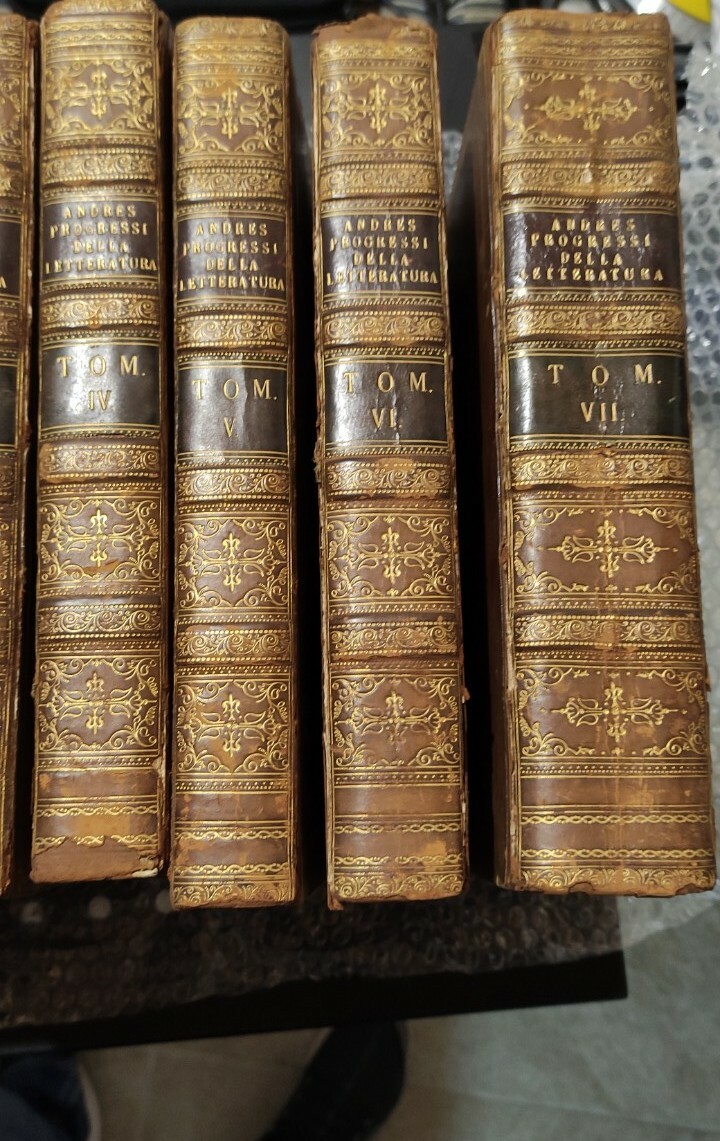 ANDRES Origine, progressi e stato attuale di ogni letteratura 1808 Roma 7 Volumi