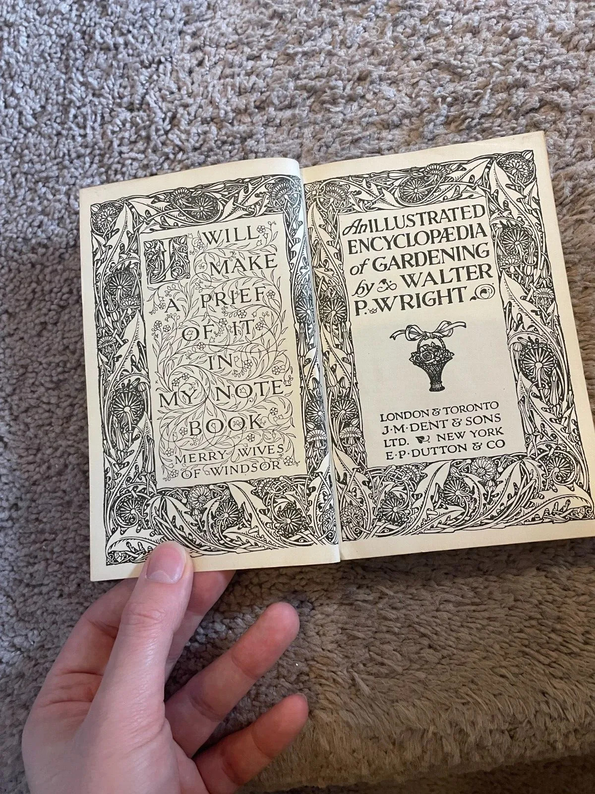 Vintage Book – Encyclopaedia of Gardening – W P Wright -J M Dent & Sons Ltd 1921